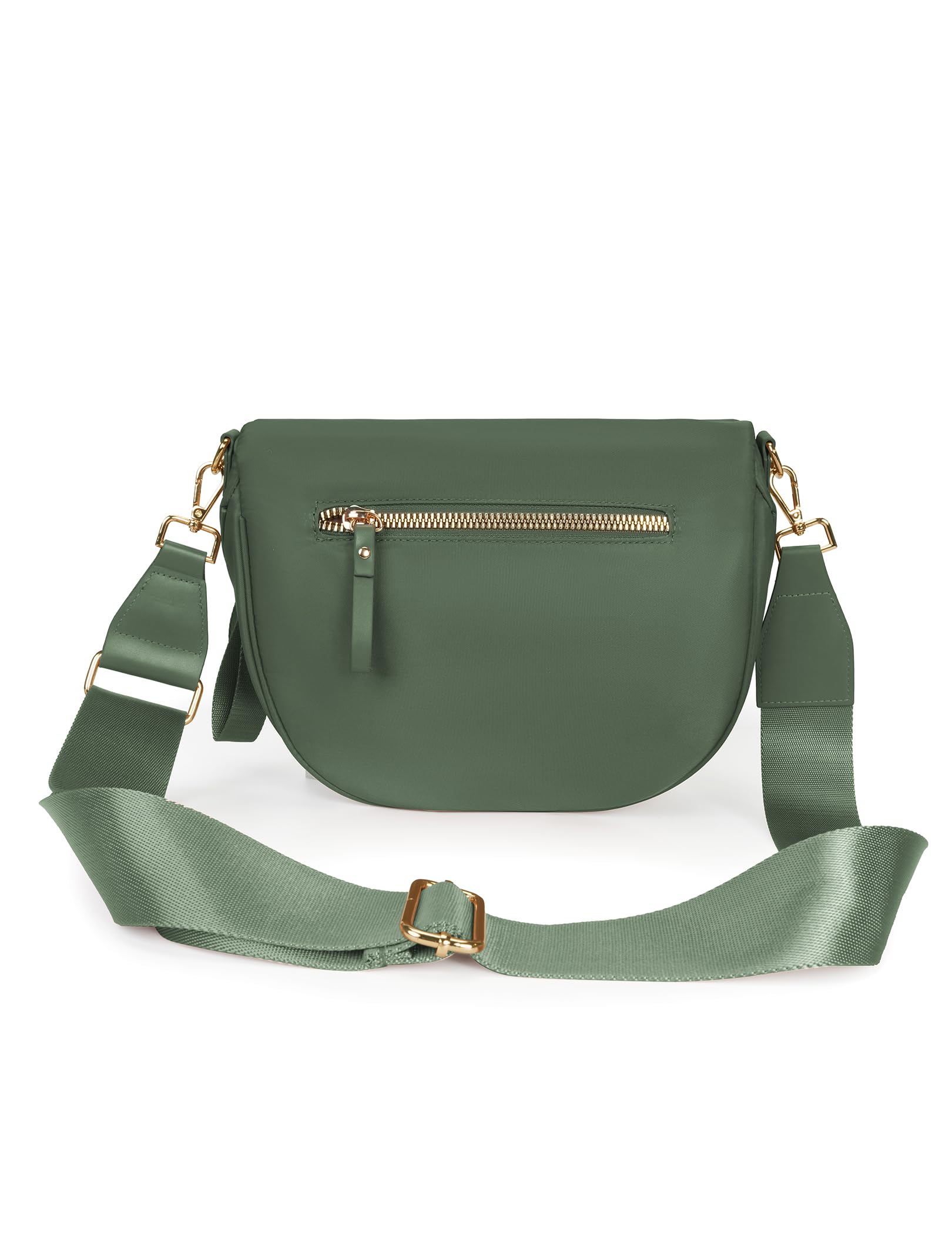 FEIBOON Spacious Nylon Crossbody Bag Bum Bag Handbags Wallets Purses Trendy Shoulder Bag for Women (green) view 3