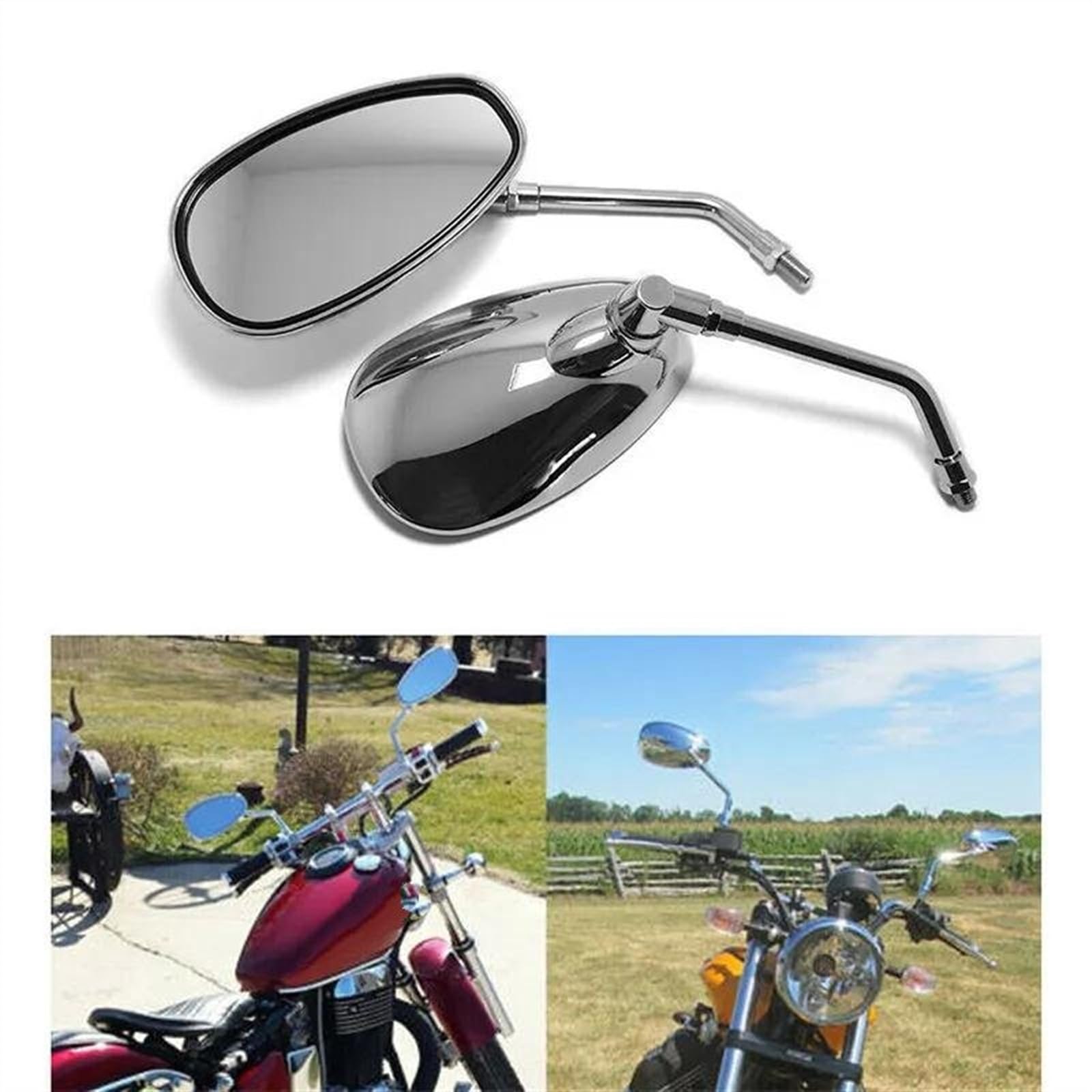 Pour SHADOW 1100 750 Pour VTX 1300 1800 Pour VTX1300 Pour VTX1800 R/S/T/C Rétroviseur Scooter E-bike Rétroviseurs 10mm 2 Pièces/paire Rétroviseurs Moto