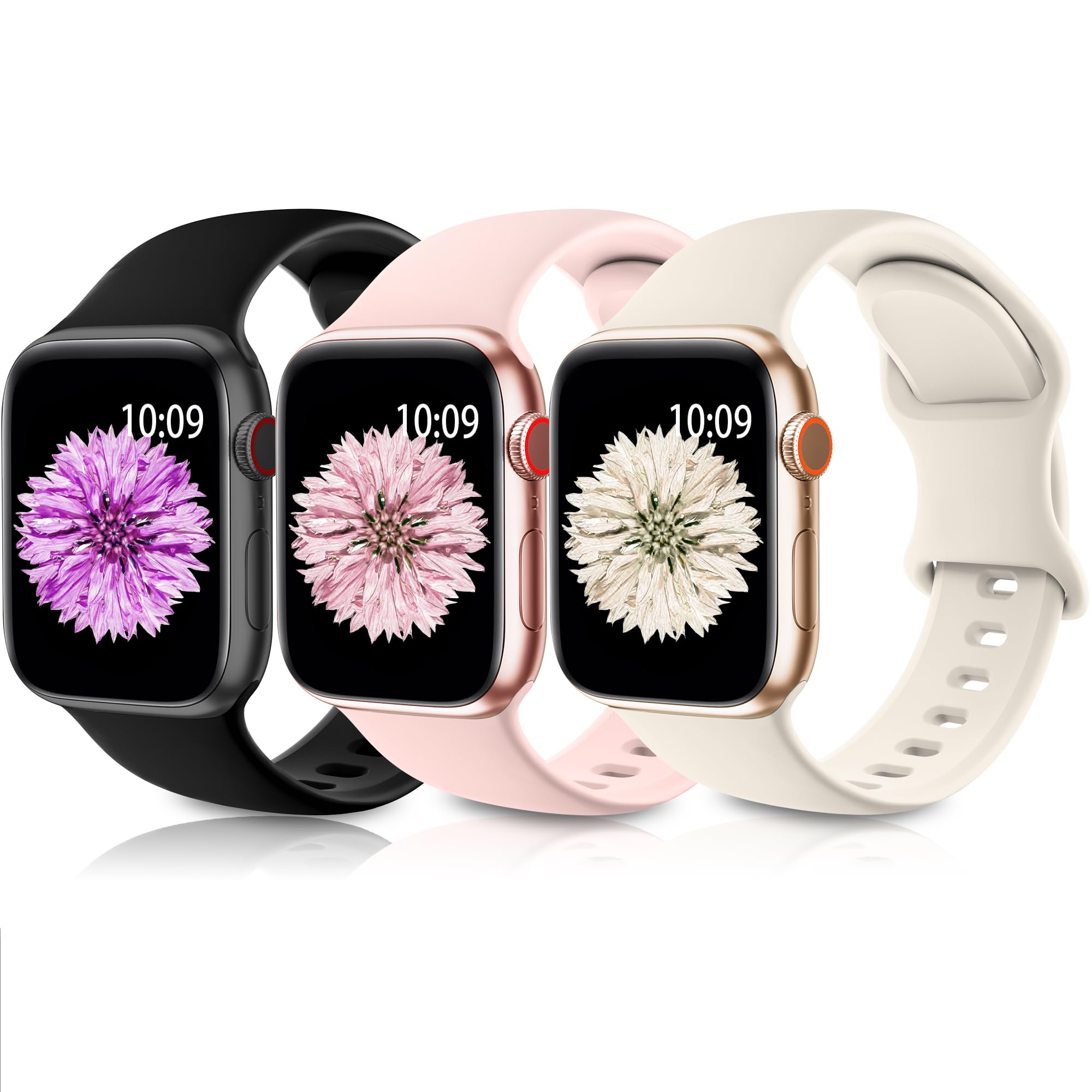 Higgs 3 Pezzi Cinturini Compatibile con Cinturino Apple Watch 41mm 40mm 38mm 42mm 44mm 45mm Ultra 2 49mm Donna e Uomo, Bracciale Sportivo in Silicone Morbido per iWatch Series 9 8 7 SE 6 5 4 3 2 1