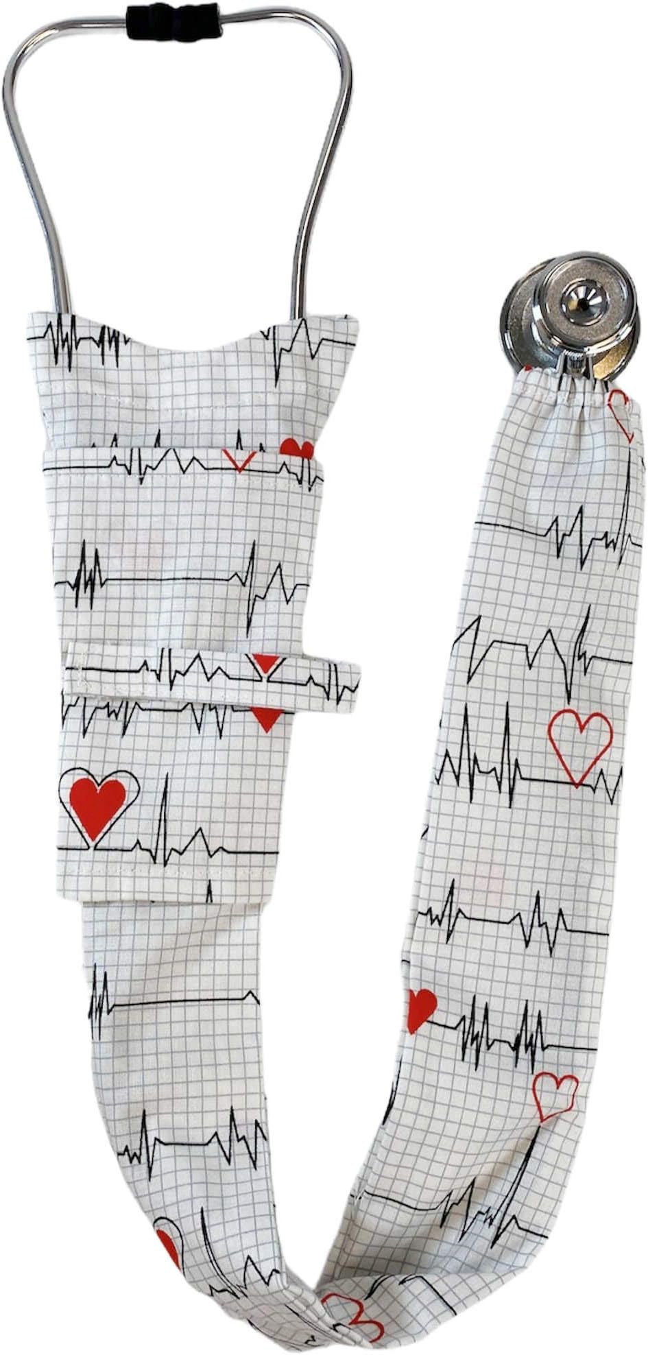 Heartbeats on White - Sparkling EARTH Stethoscope Cover - Exclusive Designs -...