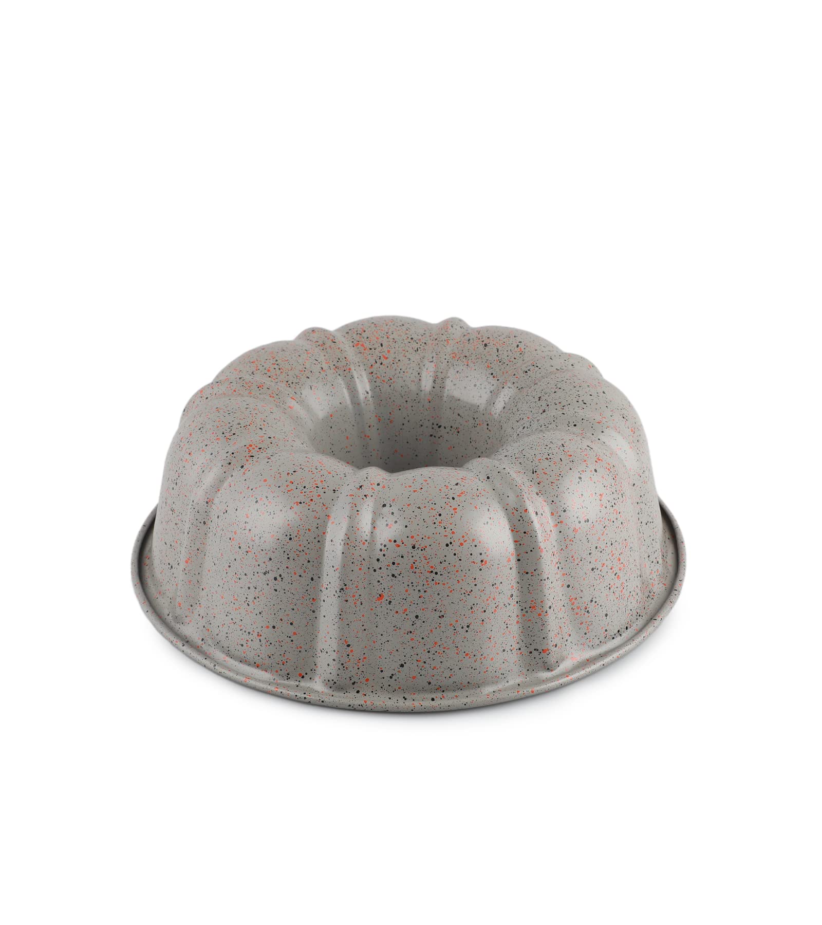 LIFE SMILE Cake Pan, Premium Fluted Cake Pans for baking, Non-Stick Cake Pans, Heavy Duty Carbon Steel Tube Pan Baking Mold (Grey)