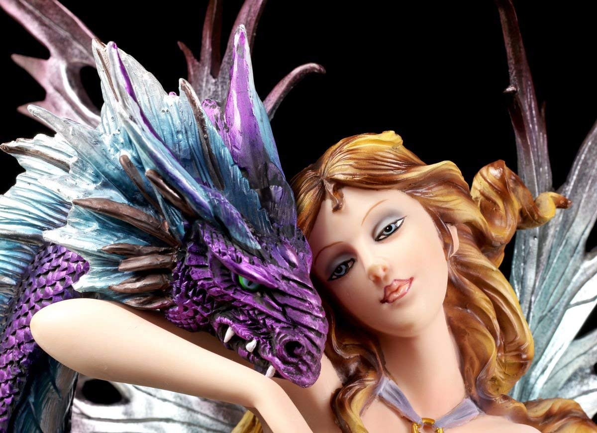 Figura Elfos con Seedrache - Figura Dragón Fantasía Estatua 60CM