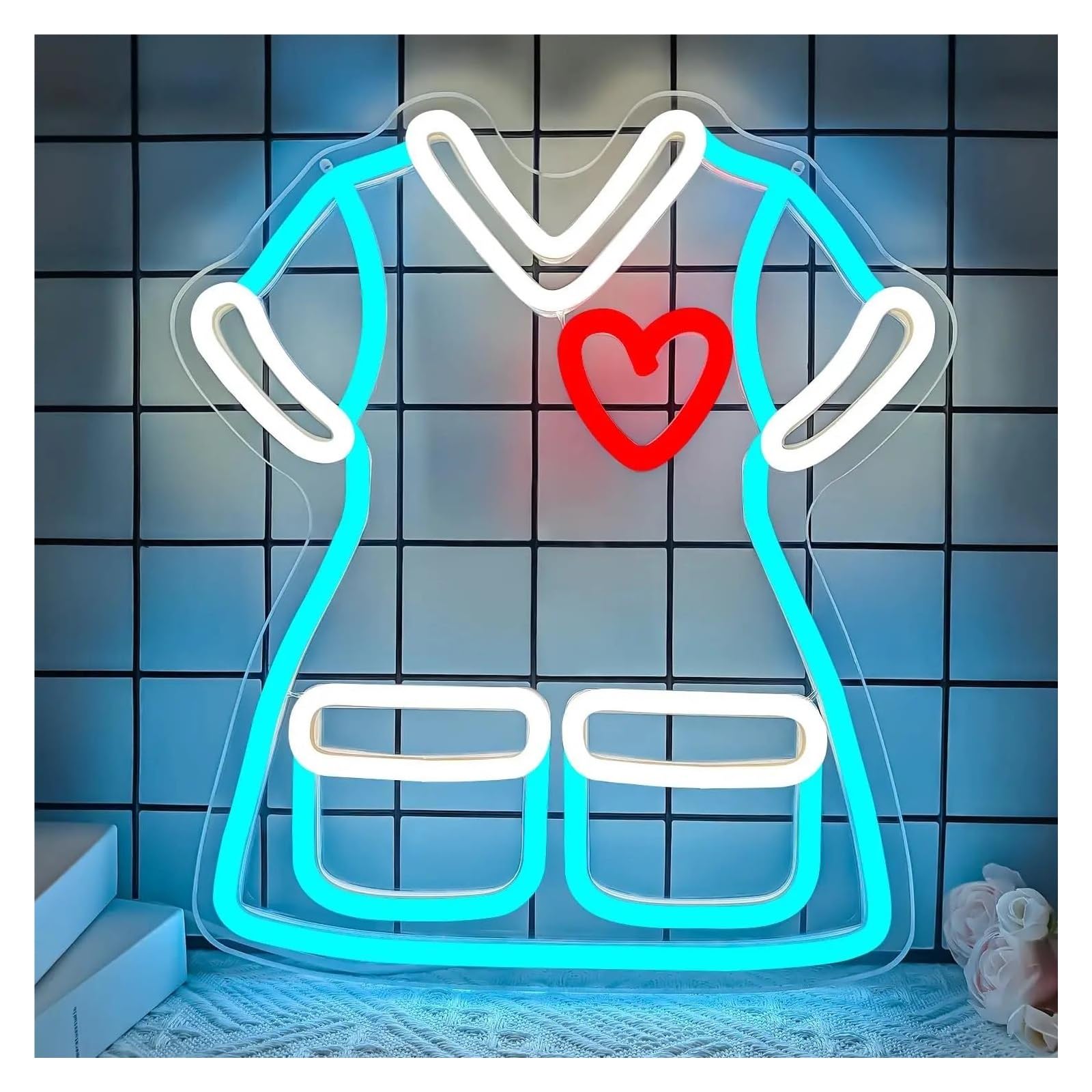 MENGE Sign Lamp Nurse Neon Sign USB Dimmable LED Light for Nurses Female Nursing School Students Graduation Appreciation Decor 27.7x31.5cm