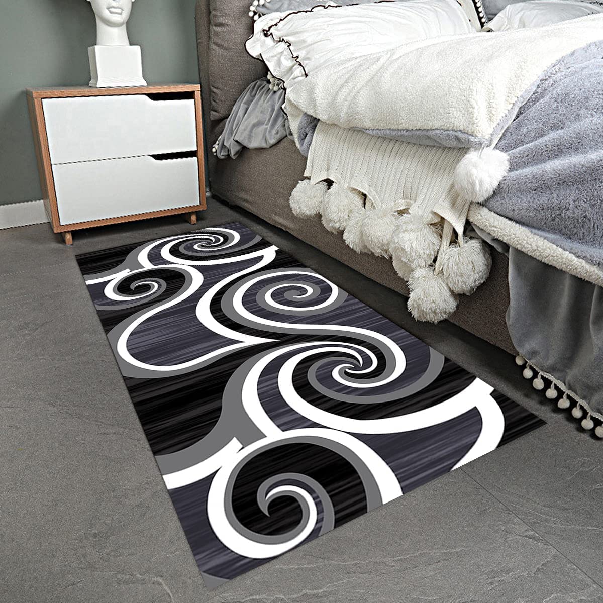 Tappeto Per Cucina In PVC Antiscivolo 60x180 Cm LEKEEPGO - Antifatica, Lavabile, Impermeabile, Nero