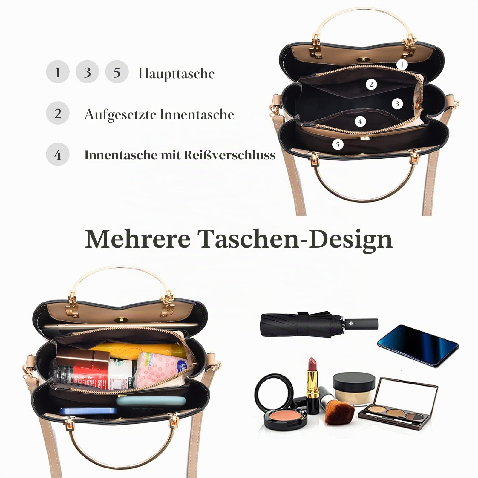 FANDARE Handtaschen für Damen Tote Beutel Umhängetaschen Wasserdicht Schultertasche Tragetasche PU-Leder Henkeltaschen mit Quaste für Arbeit Schule Shopper Reise Gelb