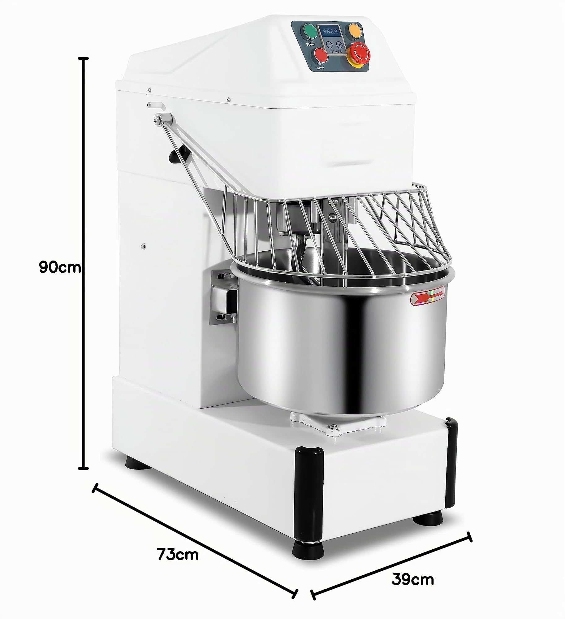 MBH - Amasadora industrial de 20 litros para panadería, pastelería y hostelería. Batidora amasadora espiral profesional para hacer masa de pan y pizza.