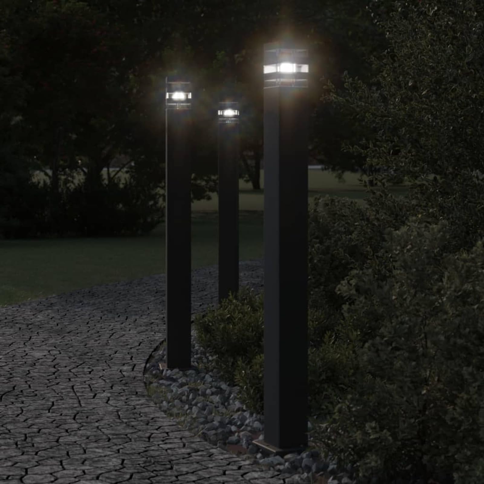 LAPOOH Lampada da Terra per Esterni con Sensore Nera 110cm Alluminio,Lampade da Terra,Lampada da Terra Moderna,Lampade da Terra per Soggiorno-4006403
