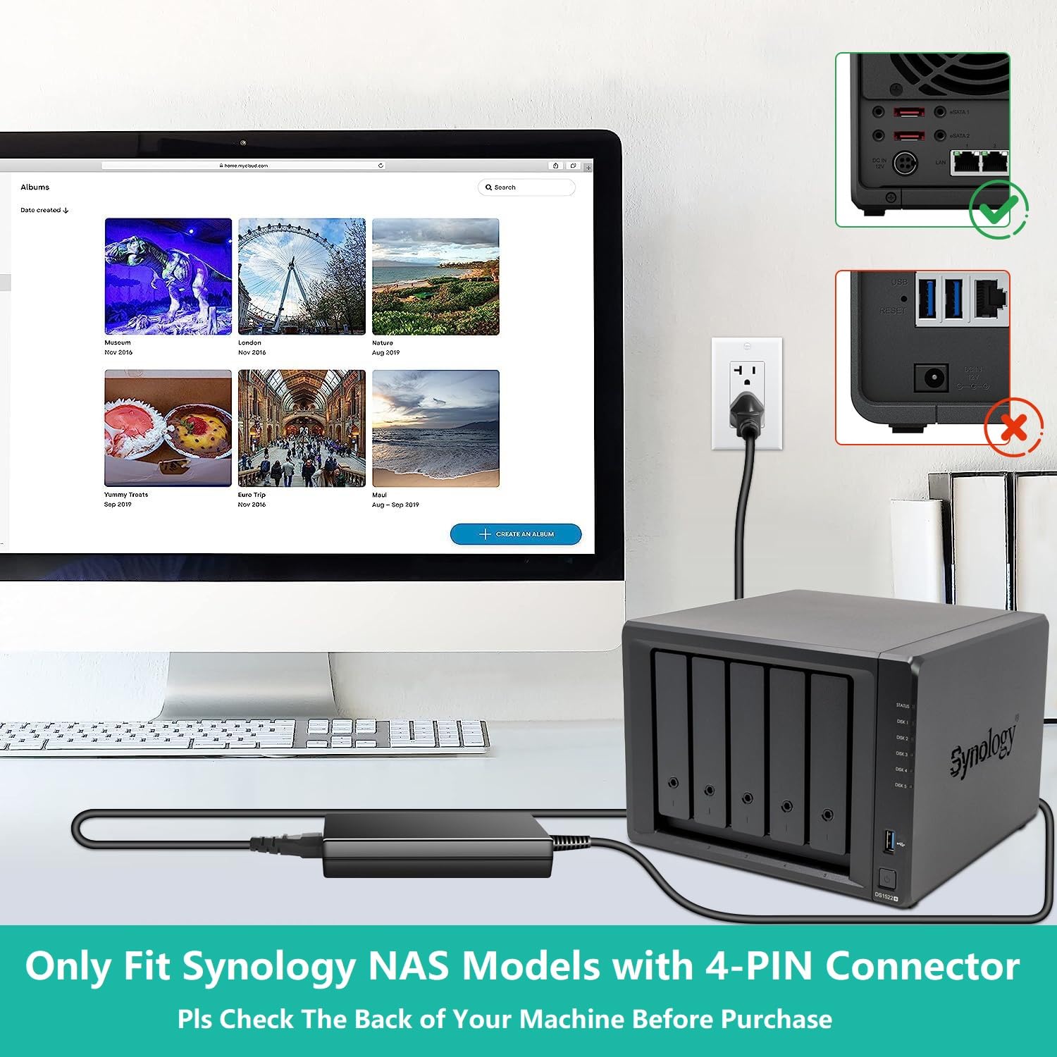 Amazon.com: HKY 4PIN 12V AC DC Adapter for Synology NAS