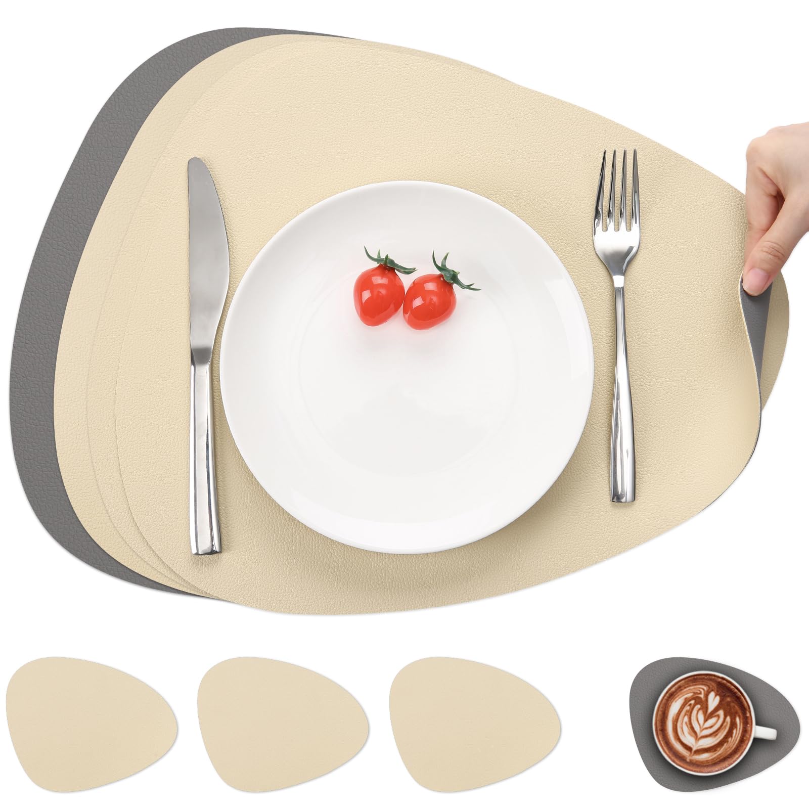 Myir JUN Leather Table Mats and Coasters