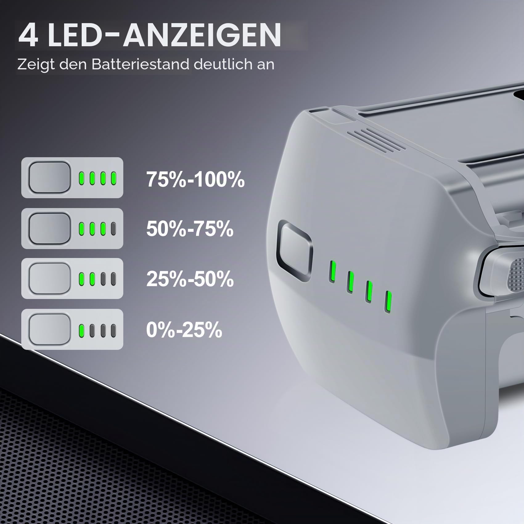 Air 3 Intelligent Flight Akku 1 Stück 14.76V 4241mAh Upgraded Drohnen Akku(45 Mins Max Flight Time) Tragbare Air 3S-Ersatzflugbatterie Vollständig kompatibel mit DJI Air 3 und Air 3S Drohne