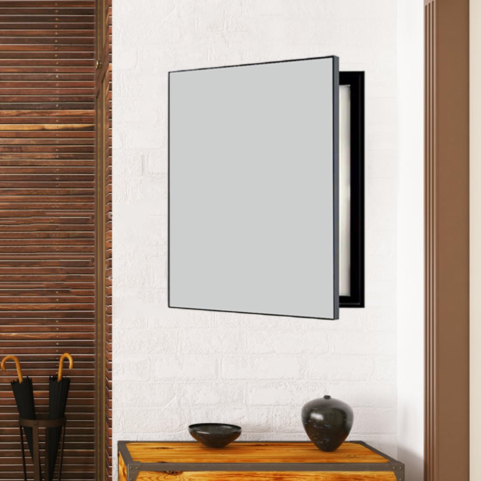 Couvercle de panneau électrique vertical uni de format 60 x 70 cm en couleur blanche