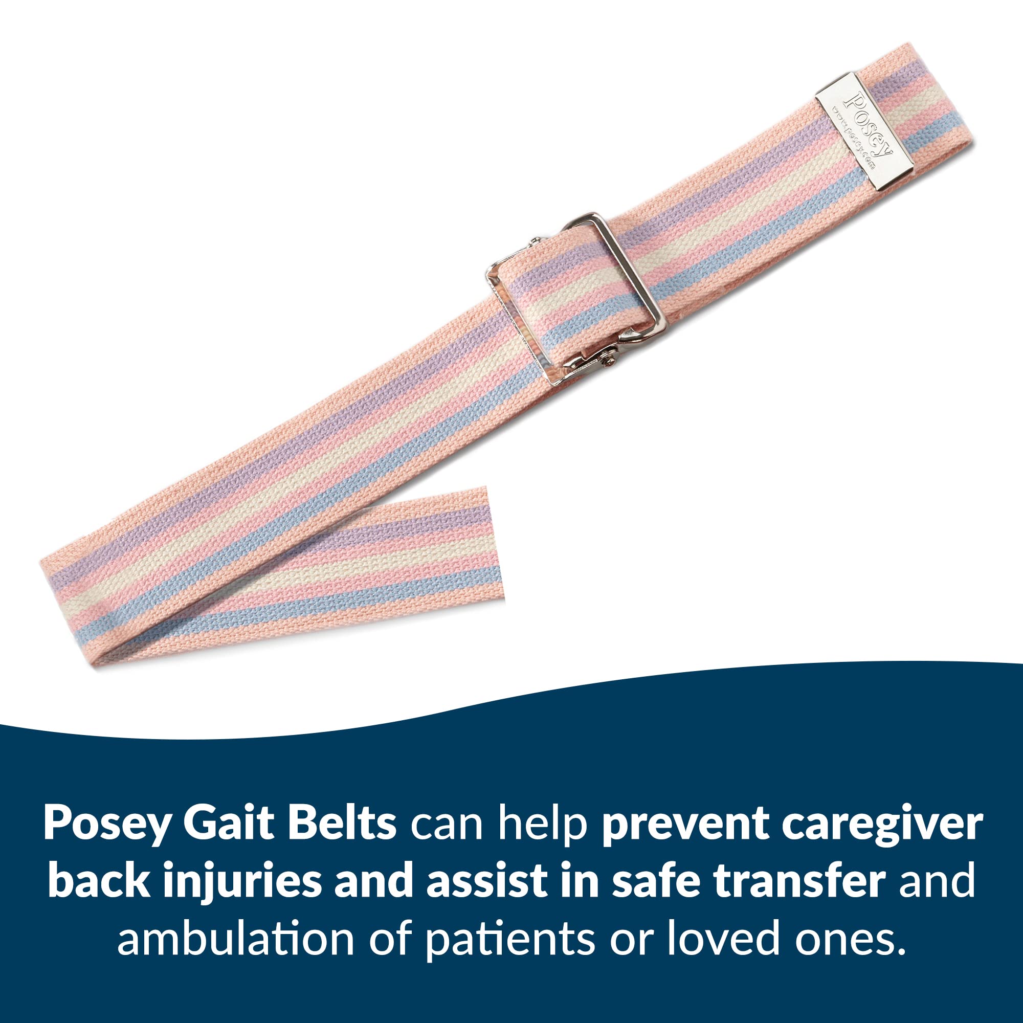 Posey 6531L Long Cotton Gait Belt, Pastel, 74 in, 1 Count — Amazon image 2