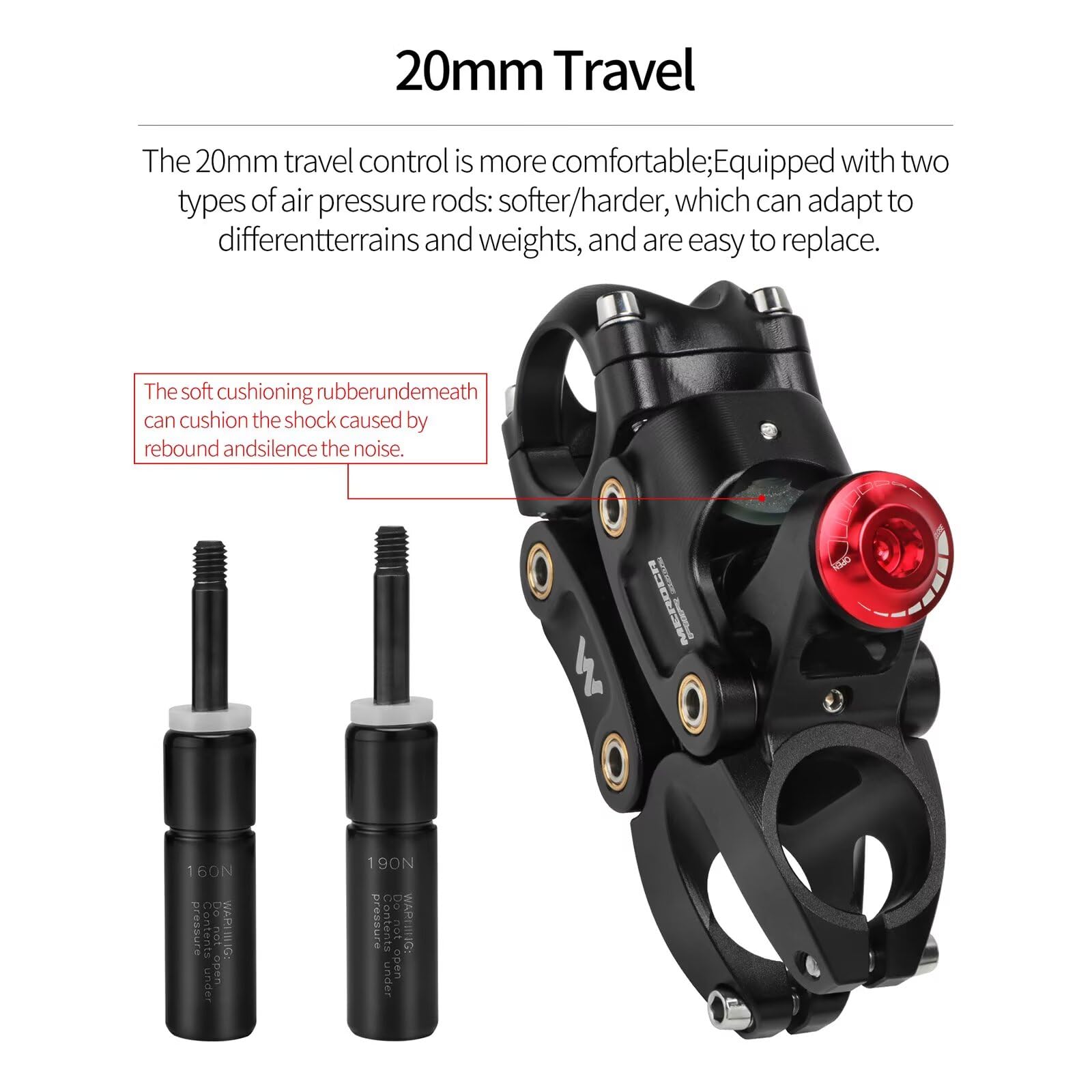 Amazon | MEROCA 5リンケージエアサスペンションMTBステム、20mm