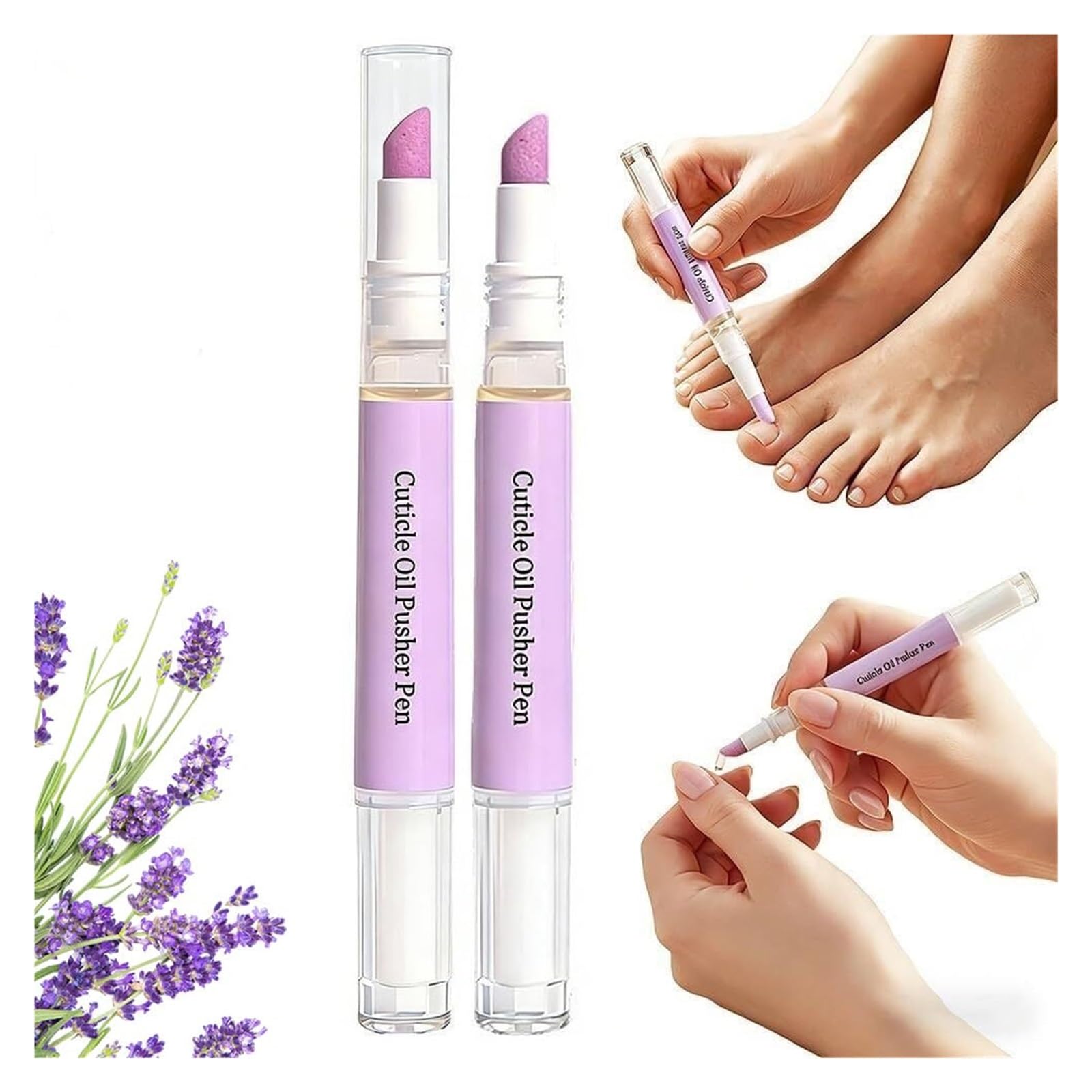 Poussoir à cuticules et stylo à huile 2 en 1 pour soin des ongles secs