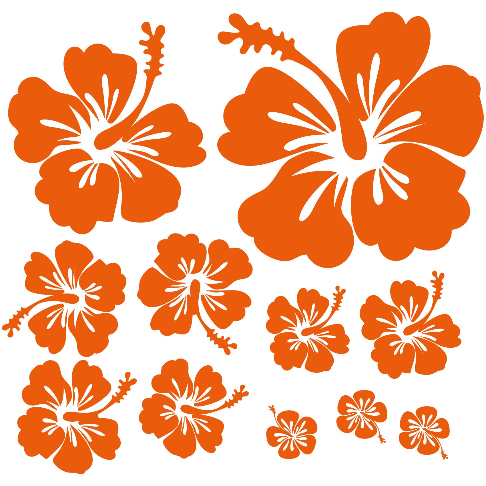 Finest Folia Decorative Sticker Hibiscus Flowers Home Decoration Sticker Home Sticker Living Toilet Lid Fridge Laptop Toilet Self-Adhesive K165 (05 Orange)