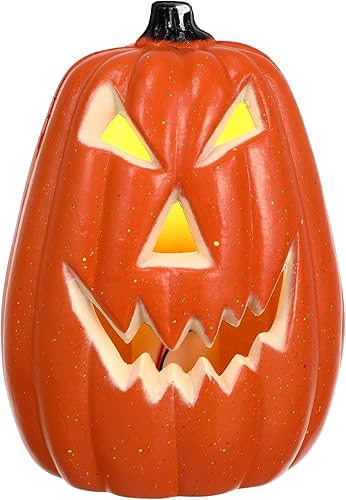 Beaupretty 1 calabaza de Halloween naranja claro calabaza luz decoración de calabaza al aire libre para patio, jardín y césped