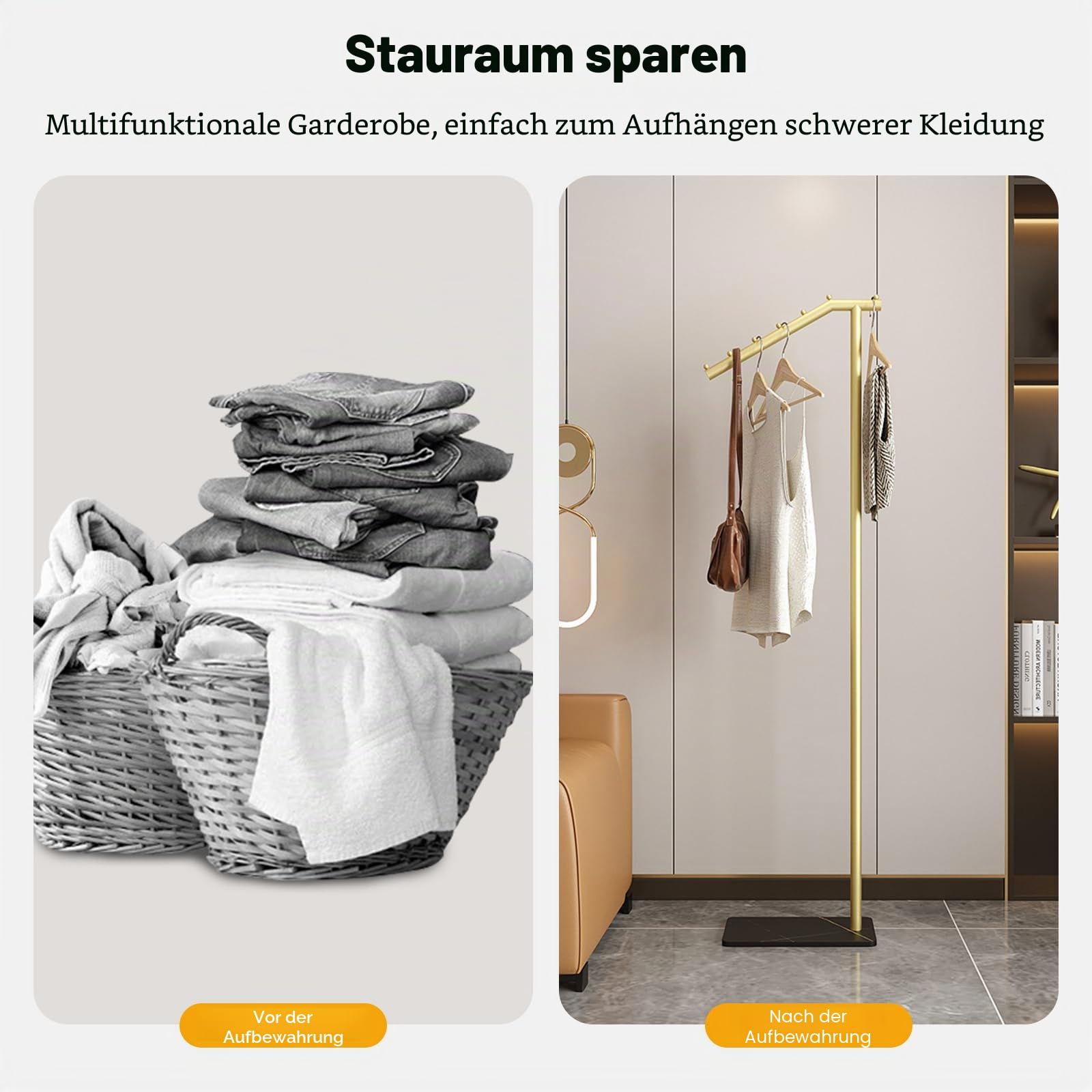 Ergocar Metallmantel Standalone kleiderständer Kreativer Dekorativer Metallbügel Mit 7 Haken Und Marmor Basis Kleinem Metallmantel Standalone Für Hängende Mäntel, Hüte, Schals
