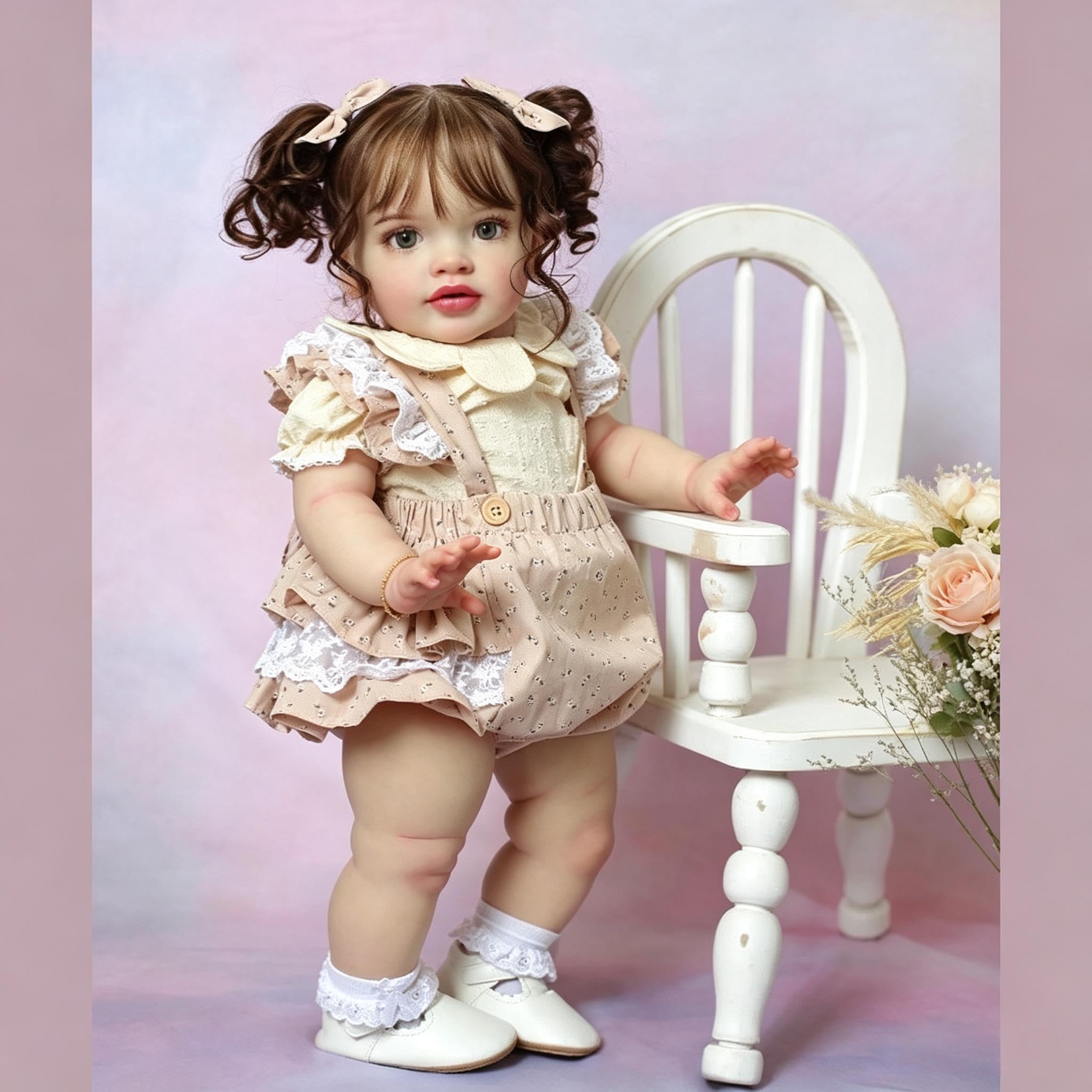 ROSHUAN Lifelike Reborn Toddler Dolls Girl Pippa 26 Inch Realistic Reborn Baby Dolls That Look Real Baby Doll Soft Cloth Body Handmade Big Size Real Life Toddler Doll for Kids — image 1
