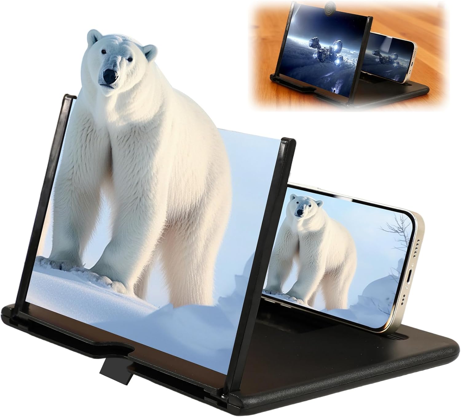 Screen Magnifier Version,3D HD Mobile Phone Magnifier Projector Screen Enlarger for Movies, Videos, and Gaming,Foldable Cell Phone Stand with Screen Amplifier,Supports All Smartphones (Black, 12inch) Screen Magnifier Version,3D HD Mobile Phone Magnifier Projector Screen Enlarger for Movies, Videos, and Gaming,Foldable Cell Phone Stand with Screen Amplifier,Supports All Smartphones (Black, 12inch)