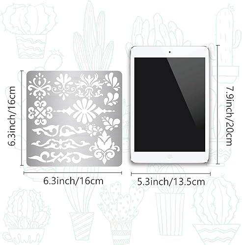 Miniatura 16 de GORGECRAFT 6.3 x 6.3 Christmas Metal Stencils Santa Claus Stainless Steel Cutting Dies Stencil Reusable Snowman Elk Christmas Tree Bells Christmas