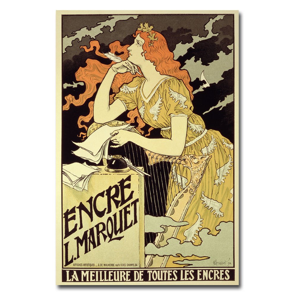 Marquet Ink, 1892 by Eugene Grasset, 22x32-Inch Canvas Wall Art
