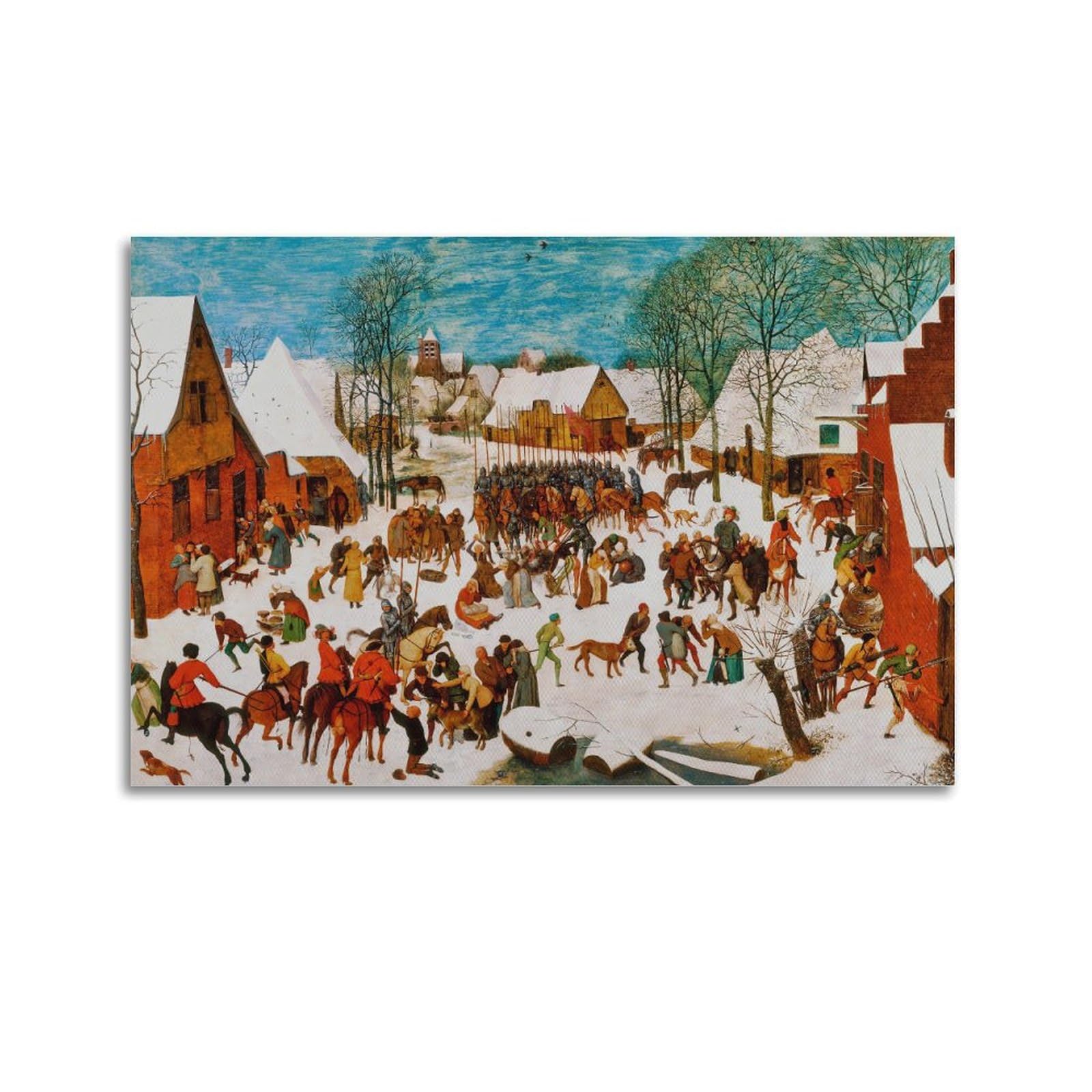 Adovz Unframe-Style Massacre Of The Innocents Poster By Pieter Bruegel The Elder Picture Print Wall Art Painting Canvas Artworks Gift Idea Room Aesthetic 24X36inch(60X90cm)