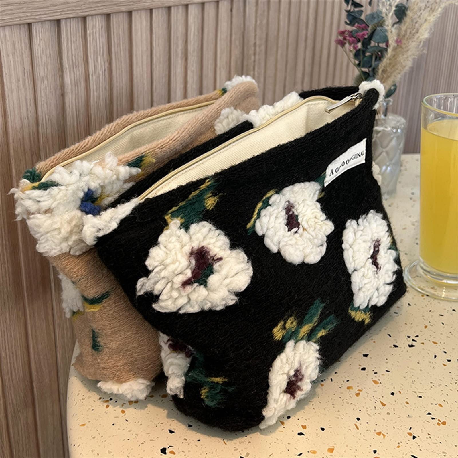 JINGYAN Borse da toilette Women Makeup Organizer Bags Flower Cosmetic Storage Bag Travel Portable Toiletry Beauty Case