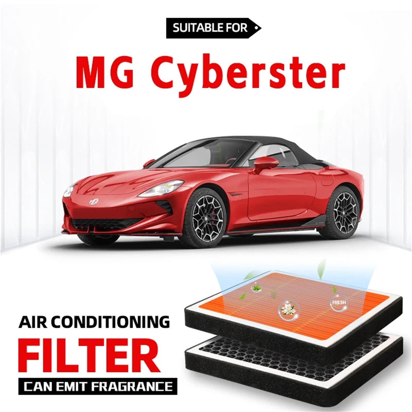 Adatto per filtro abitacolo MG Cyberster Filtro aria Filtro aria condizionata a carboni attivi con fragranza per purificare l'auto Filtro aria cabina