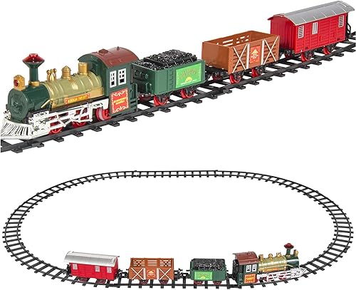 Juego de ferrocarril clásico para niños que funciona con pilas con música y luces, multicolor de Best Choice Products.