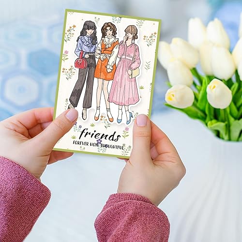 Miniatura 7 de INFUNLY Sellos y Troqueles de Mejores Amigas para Hacer Tarjetas Sentimiento Sellos Transparentes DIY Troqueles de Metal Hermosas Amigas Sello de