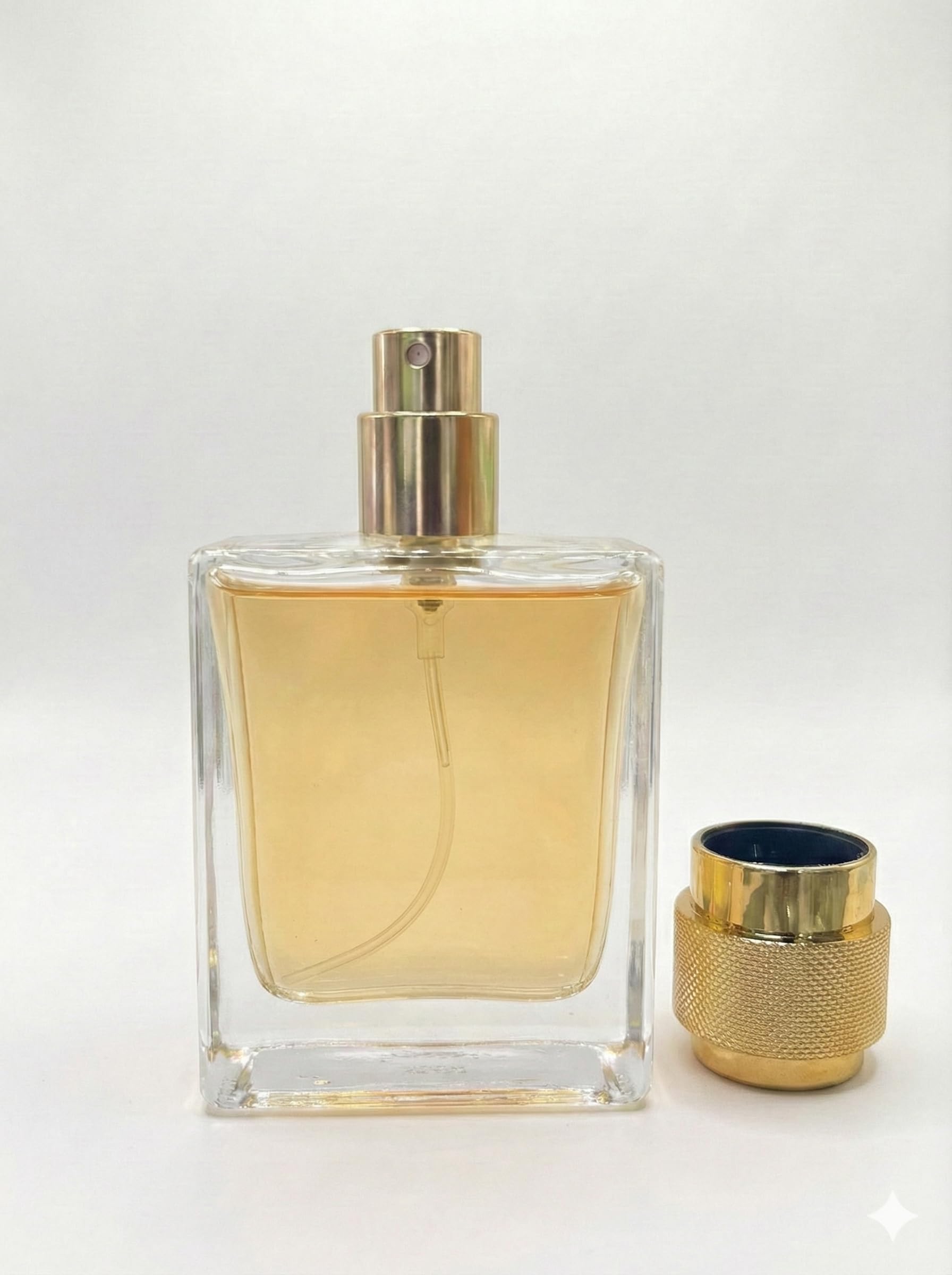 Perfume Spray Bottle with Gold Textured Cap, Clear Glass, 50ml-image-44