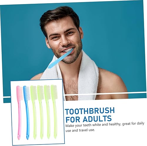 Miniatura 6 de Cepillo de dientes manual de cerdas duras para dientes adultos, cepillo de dientes blancos