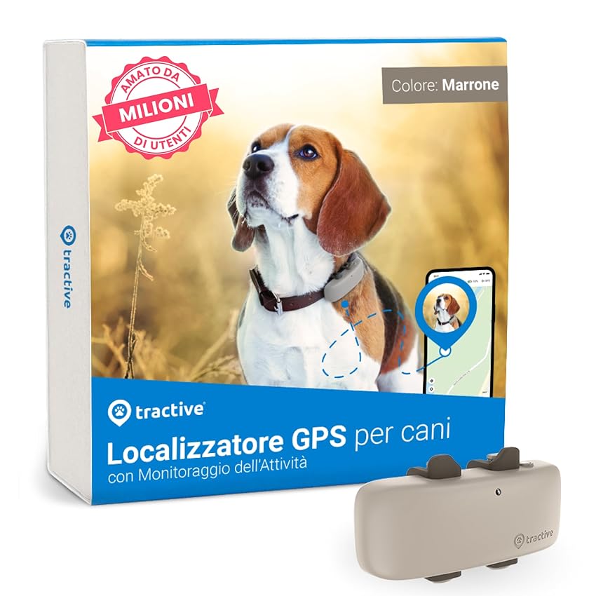 Immagine del prodotto Tractive - GPS per cani | N. 1 sul mercato | Localizzazione in tempo reale in tutto il mondo | Notifiche antifuga | Monitoraggio dell'attività con avvisi di salute