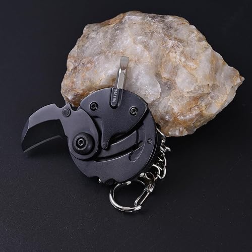 Miniatura 8 de Mini herramienta multifuncional plegable para exteriores 7 en 1 - Pequeña herramienta EDC con juego de destornilladores - colgante de bolsillo