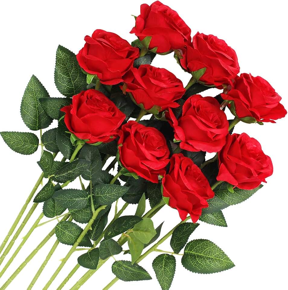 Amazon.co.uk silk red roses
