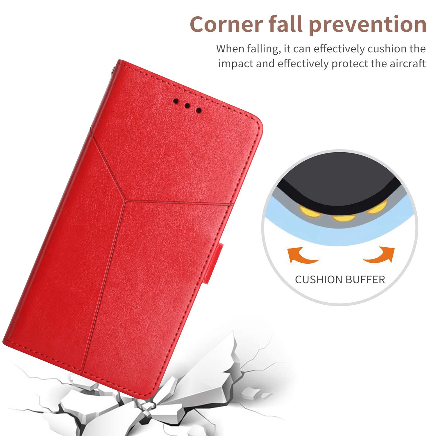 Funda De Cuero PU Para Vivo X200 Pro - Con Ranuras Para Tarjetas, Soporte Magnético Y Cierre Magnético, Color Rojo