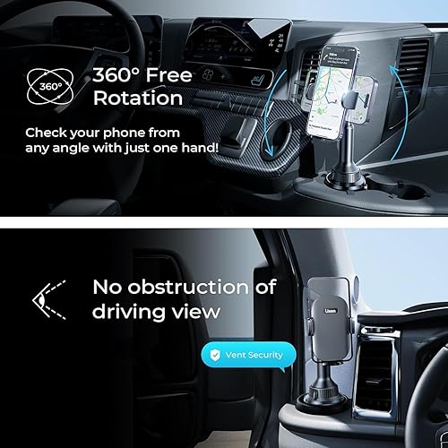 Miniatura 6 de LISEN Soporte de teléfono para automóvil, sin sacudidas, soporte para teléfono para automóvil, sólido, soporte para teléfono para automóviles,