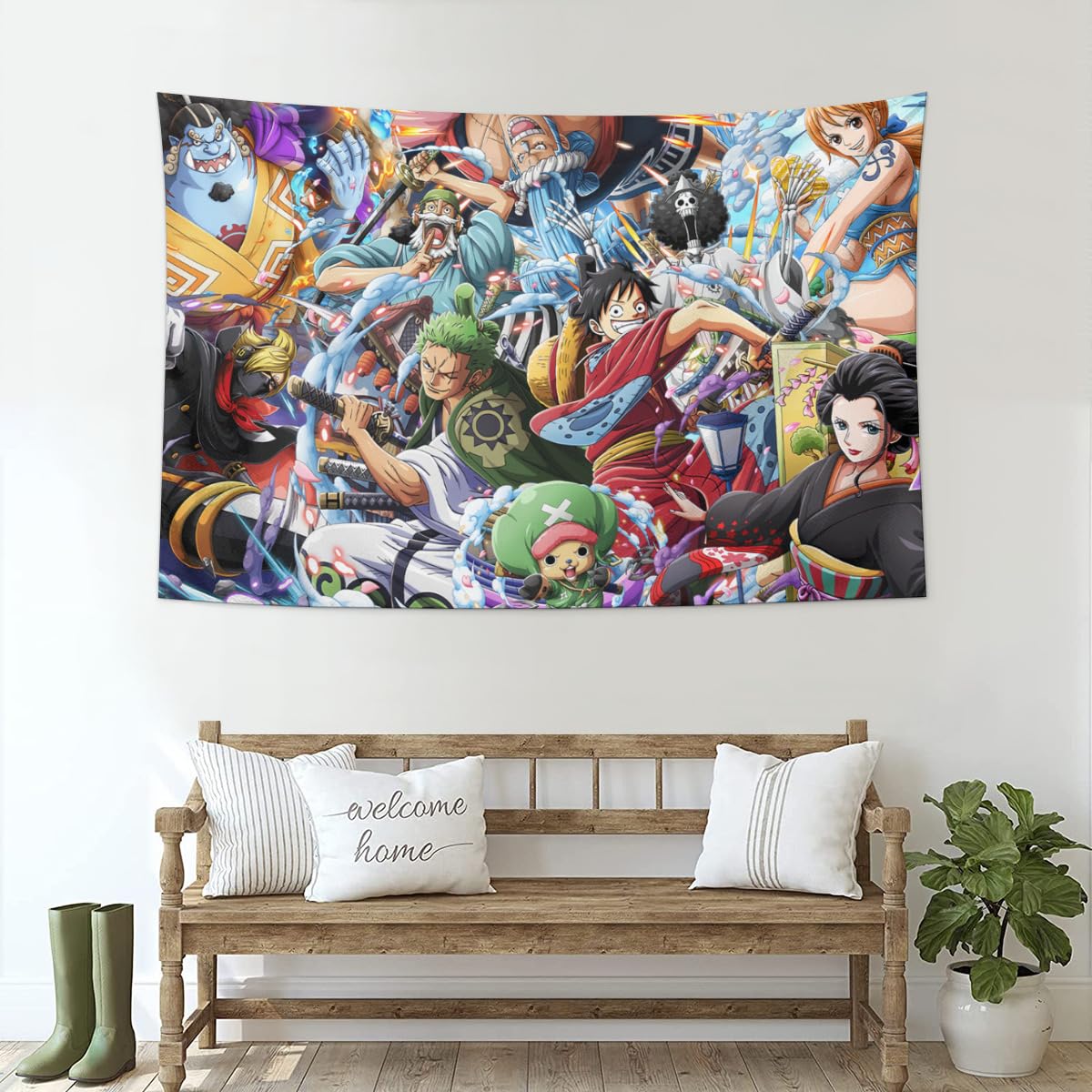 BANDAI - ワンピース　タペストリー　壁掛け　暖簾 Amazon.co.jp: タペストリー ワンピース ゾロ十郎 ONE PIECE