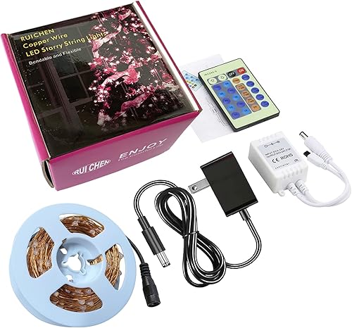 Miniatura 9 de RUICHEN - Cadena de luces LED enchufables, 300 LED, impermeable, regulable, luces de hadas con mando a distancia, alambre de cobre decorativo al