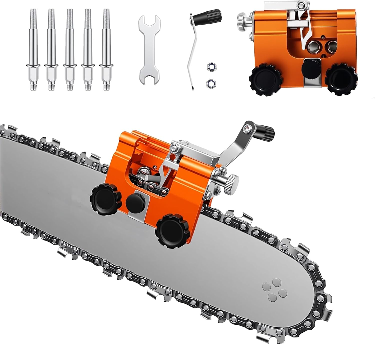 QTG Manual Chain Saw Sharpener,Adjustable Clamp & Precision Guide,Portable Metal Attachment,8-22" Chain/Electric Saws - Amazon product rated Grade B