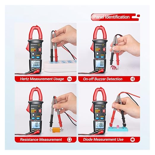 Pinza Amperimétrica Digital FUSWIP ST181 equipada para medir corriente DC/AC con rango 4000/6000 cuentas, multímetro, voltímetro, amperímetro, capacitancia y frecuencia miniatura 7
