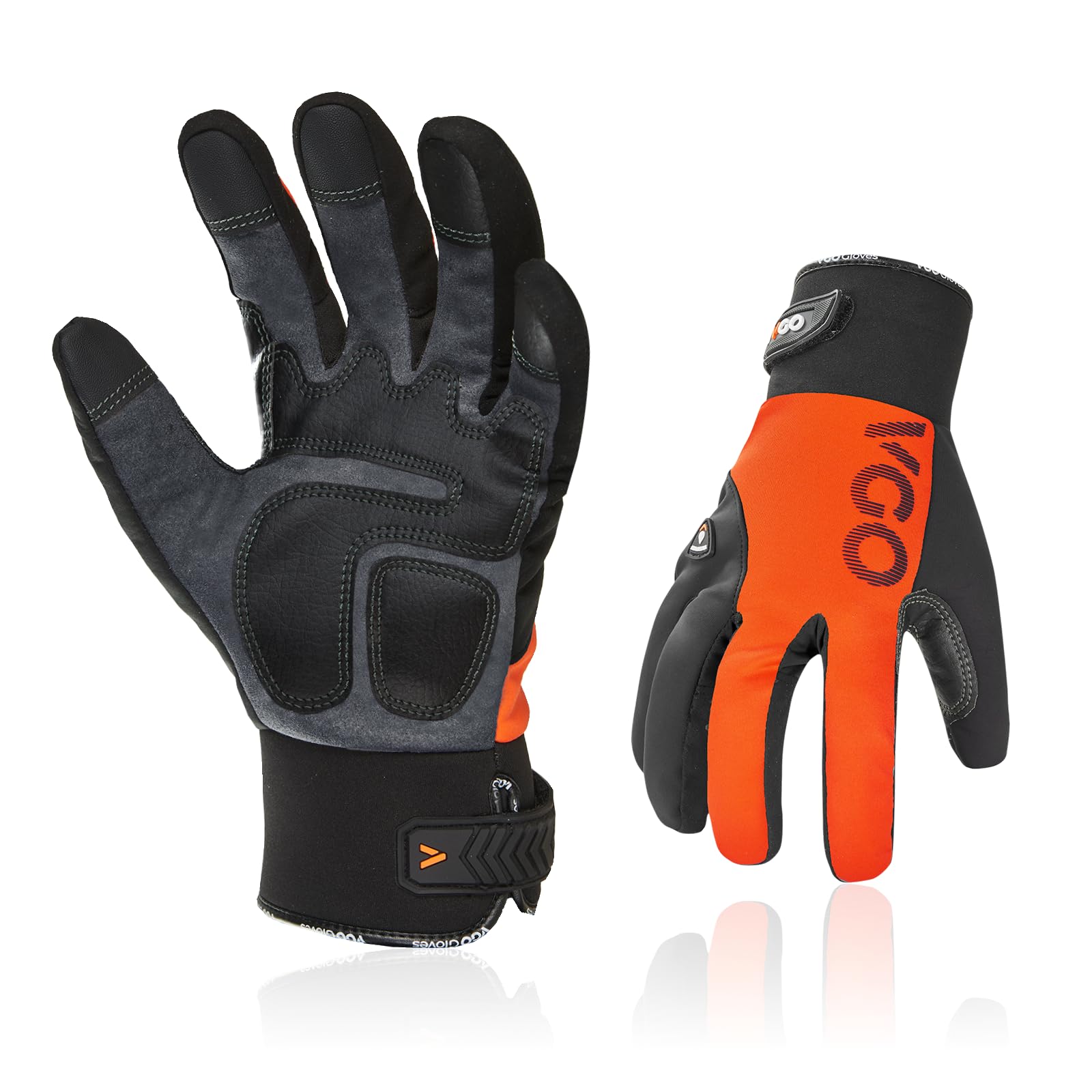 Vgo... -20℃/--40°F Ciepłe zimowe rękawice mechaniczne, wodoodporne rękawice robocze na zimną pogodę, przechowywanie w zimnej wodzie lub zamrażarce, z podszewką Thinsulate 3M, ekran dotykowy