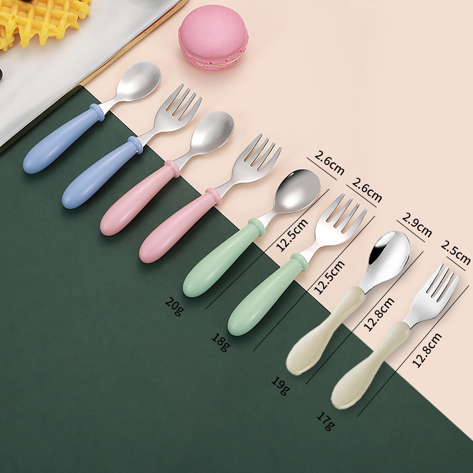 Set 8 Posate Bambino In Acciaio Inox 18/10 - Forchetta, Coltello, Cucchiaio E Cucchiaino Con Animaletti - Foto 12