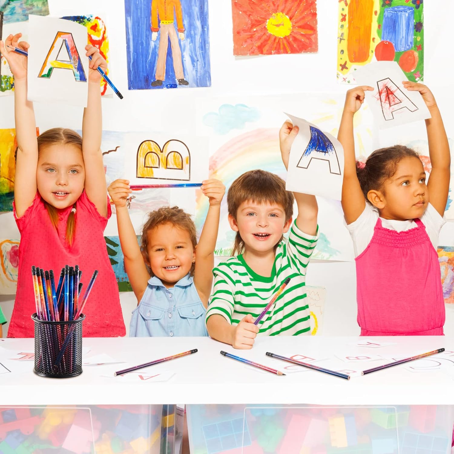 36 Pieces Outer Space Pencils Galaxy Space Theme Party Supplies Color Changing Mood Star Pencils with Eraser for Party Kids Classroom School Education : Toys & Games