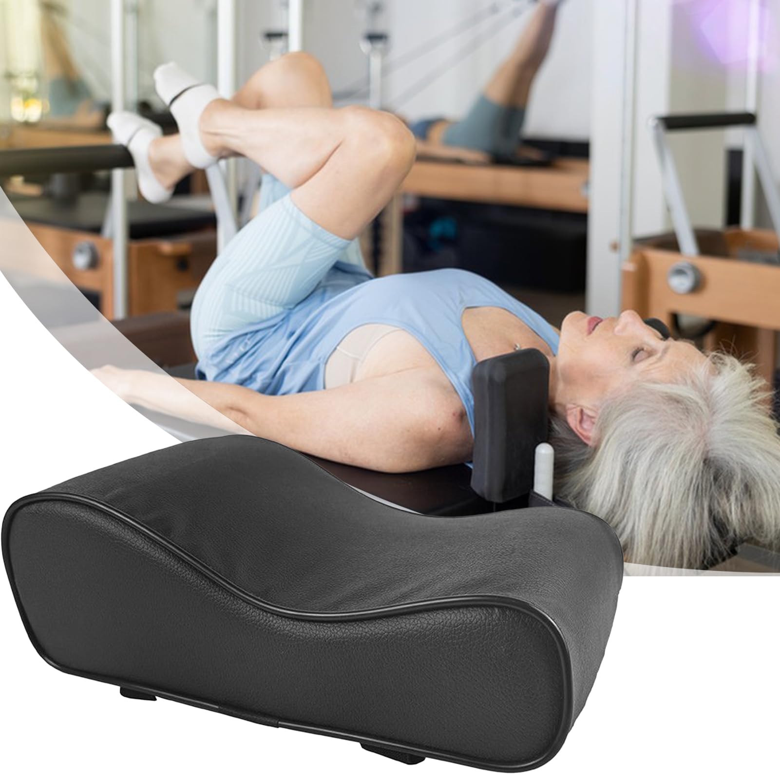 per yoga, supporto per la testa, in pelle PU, per Pilates Reformer, accessorio per il collo, design ergonomico, comodo e resistente, ideale per casa, palestra, sport, attività