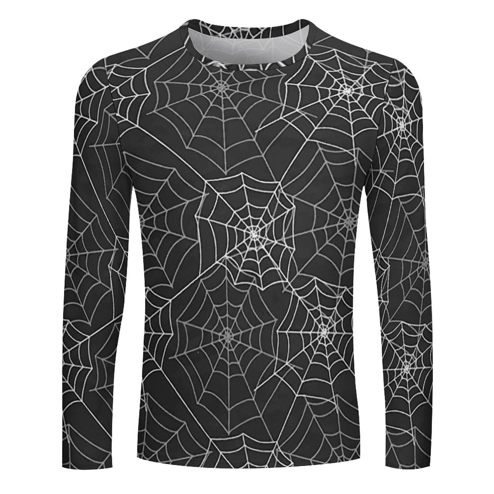 Amazon.co.jp: Tシャツ 蜘蛛の巣 クモ柄 スパイダー 長袖 メンズ