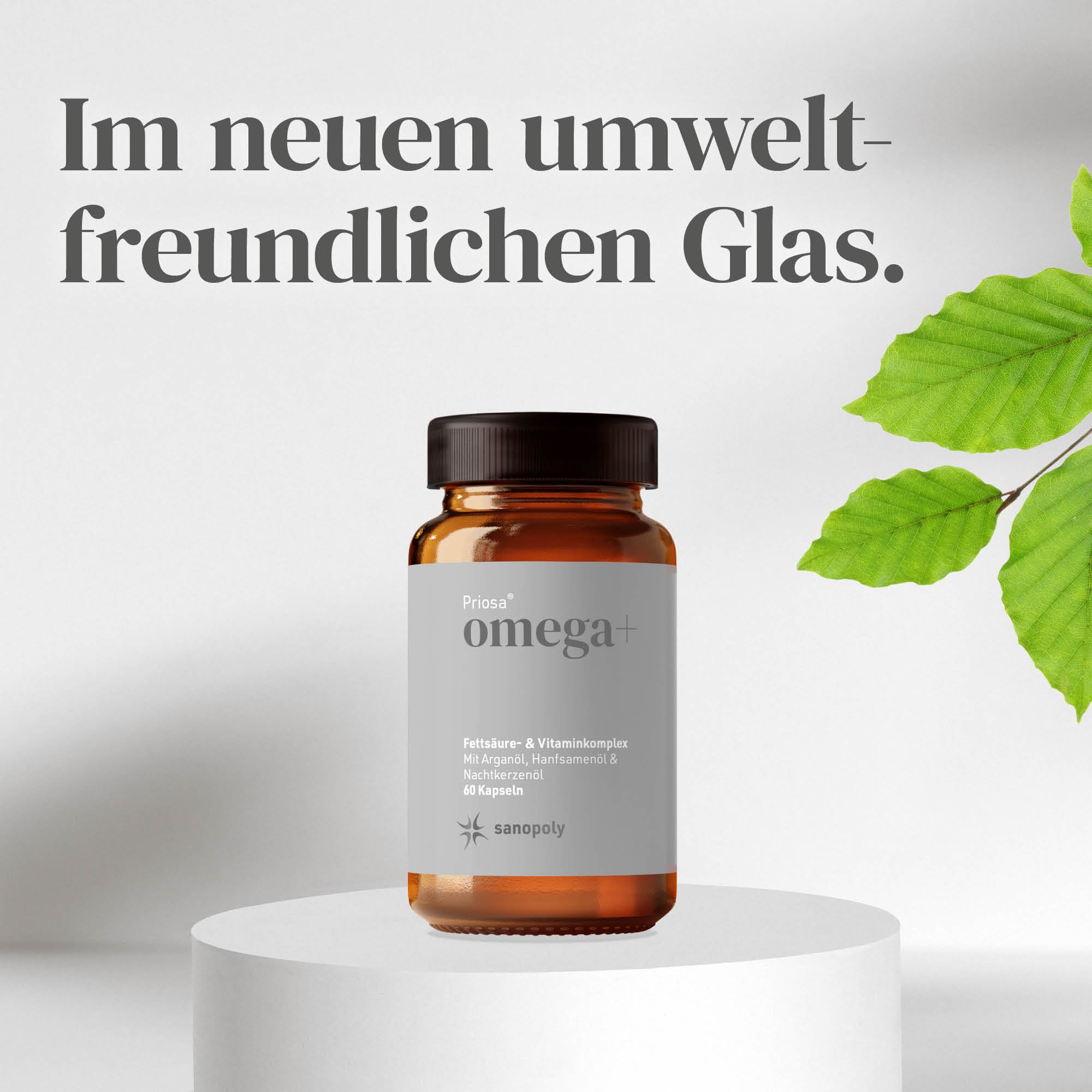 Priosa® omega+ 60 vegane Kapseln I Mit Omega-3 & Omega-6 Fettsäuren, Vitamin A + D + E + K2 & raren Ölen I Wichtige Fettsäuren