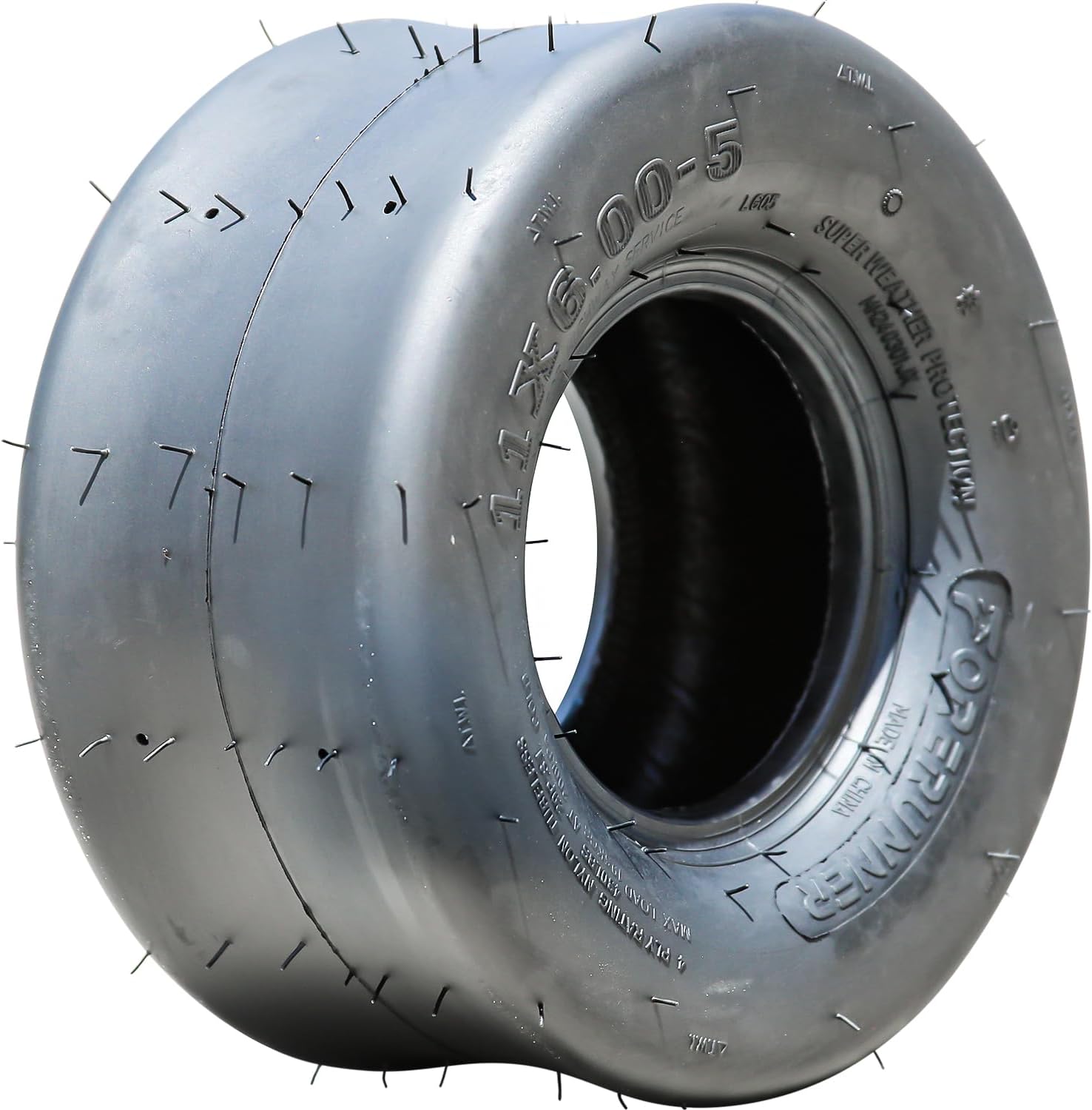 Forerunner LG05 11X6.00-5 Load Range 4 Ply Lawn Mower & Garden Tractor All-Season BSW Black Side Wall Tire