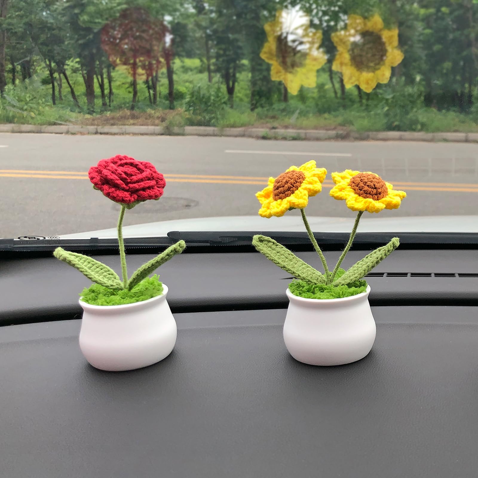 Joekaran Crochet Flowers Cute Rose Gifts for Girlfriend, Boyfriend Valentines Birthday Gifts for him her, Wedding, Anniversary, Christmas Romantic Couples I Love You Gift from Husband(Burgundy Rose)