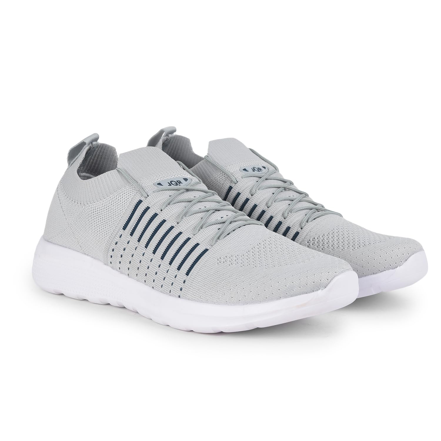 JQR MOJ 402 - Zapatos deportivos para hombre, para correr, caminar, ir al gimnasio, entrenamiento, elegantes, transpirables, ligeros, cómodos, L.GRY/C.GRN, 6 UK